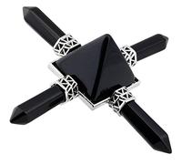 mookaitedecor Natural Crystal Pyramid Energy Stone Points Wands for Reiki