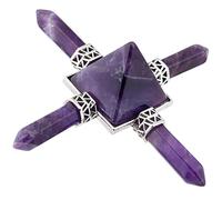 mookaitedecor Natural Crystal Pyramid Energy Stone Points Wands for Reiki