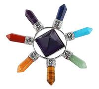 mookaitedecor Natural Crystal Pyramid Energy Stone Points Wands for Reiki