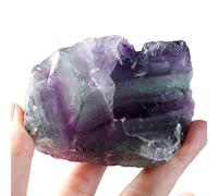 mookaitedecor Natural Fluorite Healing Crystal Rough Stone,Reiki Gemstone Specimen Figurine Home Decor(Approx 170-320g), Length 50-85mm / 1.96-3.34”