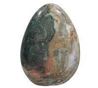 mookaitedecor Natural Ocean Jasper Stone for Home Decor, Self-Standing Healing Palm Stone Mineral Specimen for Collection Display, 2.01-2.5 lb