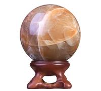 mookaitedecor Natural Orange Moonstone Crystal Ball with Stand 40-50mm Small Healing Crystal Ball Gift Crystal Sphere Witchcraft Crystal Ball Rare Crystals and Gemstones Witchy Gift Orange Room Decor
