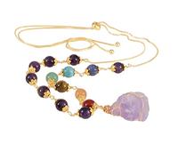 mookaitedecor Natural Raw Crystal Stones Pendant Necklace