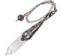 mookaitedecor Natural Rock Quartz Crystal Pendulum for Divination Dowsing, Facted Stone Pointed Pendant Pendulum for Reiki Balancing Wicca Meditation