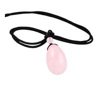 mookaitedecor Natural Rose Quartz Crystal Water Drop Pendant Necklace for Women Men, Pink Crystal Egg Tumbled Stone Necklace Oval Semi Precious Stone Necklace Healing Crystal Chakra Jewellery Gift