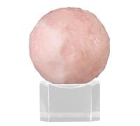 mookaitedecor Natural Rose Quartz Moon Crystal Ball Sphere Ornament with Acrylic Stand for Home Office Display Decor, Healing Crystal Gift, Small Pink Planet Ball Decorative Stone, Diameter 1.5-1.7"