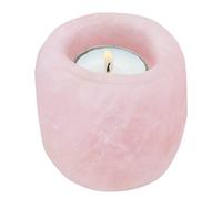 mookaitedecor Natural Rose Quartz Rough Stone Candle Tea light Holder Candlestick/Air Plant Holder,Jewellery Dish Healing Crystal for Home Garden Decoration