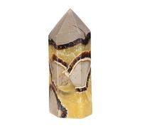 mookaitedecor Natural Septarian Crystal Wand Tower Ornament 111-140mm, Septarian Nodule Dragon Stone Hexagonal Healing Crystal Wand Gift Rare Crystals and Gemstones for Home Decor Reiki Healing