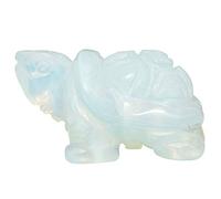 mookaitedecor Opalite Crystal Turtle Tortoise Statue Sculpture, Small Healing Stone White Turtle Gift Reiki Pocket Gemstone Lucky Charm Ornament Desk Decor Figurines 1.5 Inch
