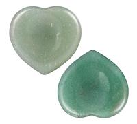 mookaitedecor Pack of 2 Heart Shaped Crystal Thumb Worry Stones