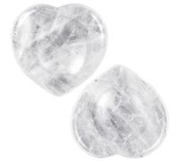 mookaitedecor Pack of 2 Heart Shaped Crystal Thumb Worry Stones