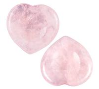 mookaitedecor Pack of 2 Heart Shaped Crystal Thumb Worry Stones