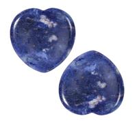 mookaitedecor Pack of 2 Heart Shaped Crystal Thumb Worry Stones