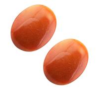 mookaitedecor Pack of 2 Natural Red Aventurine Crystal Palm Worry Stones for Anxiety Stress Relief, Oval Small Energy Pocket Stones Healing Crystal Gifts for Reiki Chakra Meditation Desk Decor
