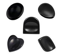 mookaitedecor Pack of 5 Natural Black Obsidian Crystal Thumb Worry Stones for Anxiety Stress Relief, Polished Pocket Stones Palm Quartz Healing Crystal Gifts for Reiki Chakra Balancing Meditation