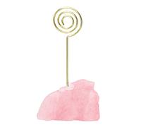 mookaitedecor Photo Memo Note Stand Holders Clips with Rose Quartz Base