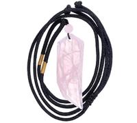 mookaitedecor Pink Rose Quartz Crystal Wolf Tooth Pendant Necklace for Men Women, Faceted Reiki Healing Crystal Norse Viking Necklace Spiritual Protection Crystal Necklace Gift for Men Boy Friend