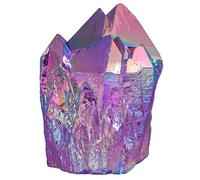 mookaitedecor Purple Titanium Quartz Crystal Irregular Crystal Point Wand Clear Quartz Healing Crystal Cluster Specimen Rare Crystals and Gemstones Gift Colorful Purple Crystal Rock Room Decor