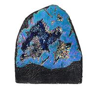 mookaitedecor Rainbow Aura Quartz Crystal Geode Ornament for Home Party Decor Titanium Coated Quartz Crystal Stone Specimen Irregular Rainbow Crystal Gift Rocks and Minerals Colourful Room Decor