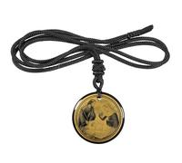 mookaitedecor Round Stone Crystal Pendant Necklace with Adjustable Nylon Rope, Catholic Jesus Religious Amulet Jewellery Gifts for Men Women
