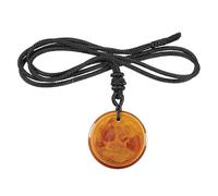 mookaitedecor Round Stone Crystal Pendant Necklace with Adjustable Nylon Rope, Catholic Jesus Religious Amulet Jewellery Gifts for Men Women