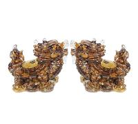 mookaitedecor Set of 2 Crystal Dragon Turtle Figurine Feng Shui Ornament