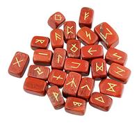 mookaitedecor Set of 25 Healing Crystal Runes Stones Viking Norse Runes