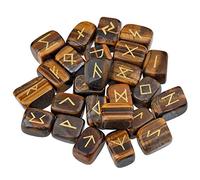 mookaitedecor Set of 25 Healing Crystal Runes Stones Viking Norse Runes