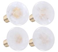 mookaitedecor Set of 4 Healing Round Crystal Cabinet Knobs with Screws