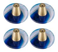 mookaitedecor Set of 4 Natural Round Agate Drawer Knobs with Screws