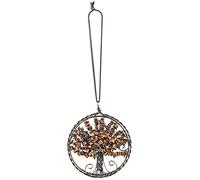 mookaitedecor Tiger's Eye Crystal Tree of Life Hanging Ornament Wall Art Decor Gemstone Reiki Stone Gifts for Friends Hallway Stairs, Reiki Chakra Stone Home Decor for Good Luck