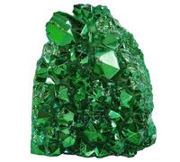 mookaitedecor Titanium Coated Clear Quartz Crystal Green AB Crystal Cluster Self Standing Crystal Specimen, Irregular Natural Rare Crystals and Gemstones Green Rock Mineral Decorative Stone Room Decor