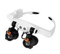 MOOKEENONE Adjustable LED Light Headband Magnifier Glass for Jewelry Watchmaker 3.0X / 4.0X / 5.0X / 6.0X / 7.0X / 10X