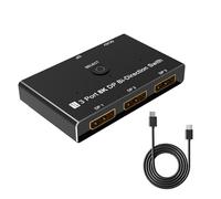 MOOKEENONE DP Three-way Switch Video Splitter, DP Switch Splitter Bi-directional DP1.4 8K Switch Splitter for 8K@30Hz 4K@144Hz