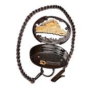 MOOKEENONE Pocket Watch with Music Box, Musical Movement Pocket Watch with Chain, Railroad Train Design Shell