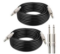 MOOKEERF 1/4" Speaker Cable - 2PCS 20 Feet 1/4 Inch TS Male DJ/PA Audio Speaker Cable 20FT Speaker Wire Cord for Audio Amplifier - 2 Pack