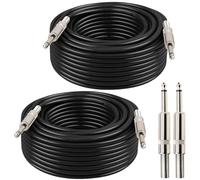 MOOKEERF 1/4" Speaker Cable - 2PCS 75 Feet 1/4 Inch TS Male DJ/PA Audio Speaker Cable 75FT Speaker Wire Cord for Audio Amplifier - 2 Pack