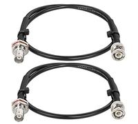 MOOKEERF 2PCS 50 ohm RG58 BNC Male to Female Coax Cable - 2FT Low Loss Antenna Extension for CB Radio, VHF Ham Radio, Wireless Microphone, CCTV, Amateur Radio