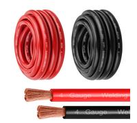 MOOKEERF 4 Gauge Battery Cable - 5FT Red + 5FT Black 4 AWG Welding Cable Flexible Stranded Oxygen-Free Pure Copper Wire for Automotive, Battery, Inverter, Solar, Marine and Generator