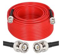 MOOKEERF BNC Cable - 100FT RG58 50 ohm BNC Male to Male Coax Cables Low Loss BNC Extension Coaxial Cable with BNC Adapter Connector for Antennas, RF Radios, Modems, Oscilloscopes, Spectrum, etc (Red)