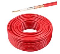 MOOKEERF RG8X Coaxial Cable 100ft,Low Loss 50 ohm RG 8X Cable 100 Feet,Red