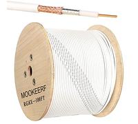 MOOKEERF RG8x Coaxial Cable 100ft,PVC White Marine Antenna Cable Mini-8,Low Loss RG 8X Cable 100 Feet,RG8x Coax Cable 50 ohm