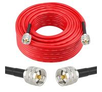 MOOKEERF RG8X Coaxial Cable 75ft,CB Coax Cable,UHF PL259 Male to Male Low Loss CB Antenna Cable 50 Ohm for HAM Radio,Antenna Analyzer,Dummy Load,SWR Meter,Red