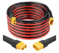MOOKEERF XT60 Extension Cable 10AWG 25FT XT60 to XT60 Cable with Male to Female Connector for Portable Power Station Solar Panel RC Battery