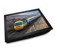 mooki Deluxe Cushioned Photo Lap Tray | British Rail Inter City 125 Class 43 High Speed Train | Wooden Frame | Bean Bag Cushion Base | #KG