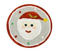 Mooky Mats Christmas Tufted Santa Round Bath Mat in Red Mooky Mats Red