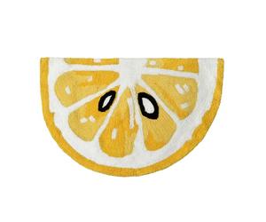 Mooky Mats Lemon Slice Semi Circle Bath Mat Non Slip 50 x 80cm - Colourful, Fun, Super Soft, Absorbent & Quick Dry Bathroom Rugs