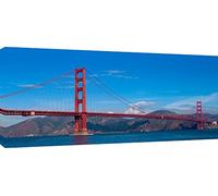 MOOL 42 x 20-inch Large Golden Gate Bridge San Canvas Wall Art Print Hand Stretched on a Wooden Frame with Giclee Waterproof Varnish Finish Ready to Hang