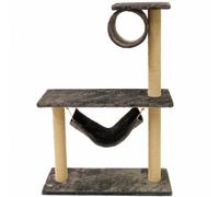 Mool Deluxe Cat Scratching Tree/ Post Activity Centre with Hammock and 2 Viewing Platforms, 110 cm, Grey