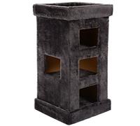 Mool Deluxe Rectangular Fun Cat Scratching Tree/Post Hideaway with Viewing Platform/Bed, 74 cm, Charcoal Grey